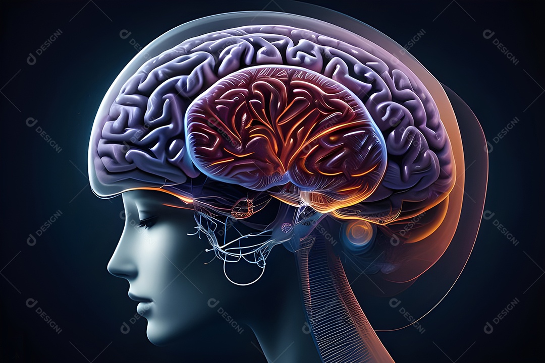 Cérebro humano na mente de ideia mental Conceito.