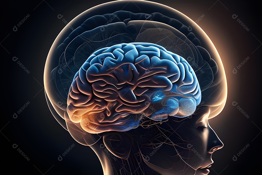 Cérebro humano na mente de ideia mental Conceito.