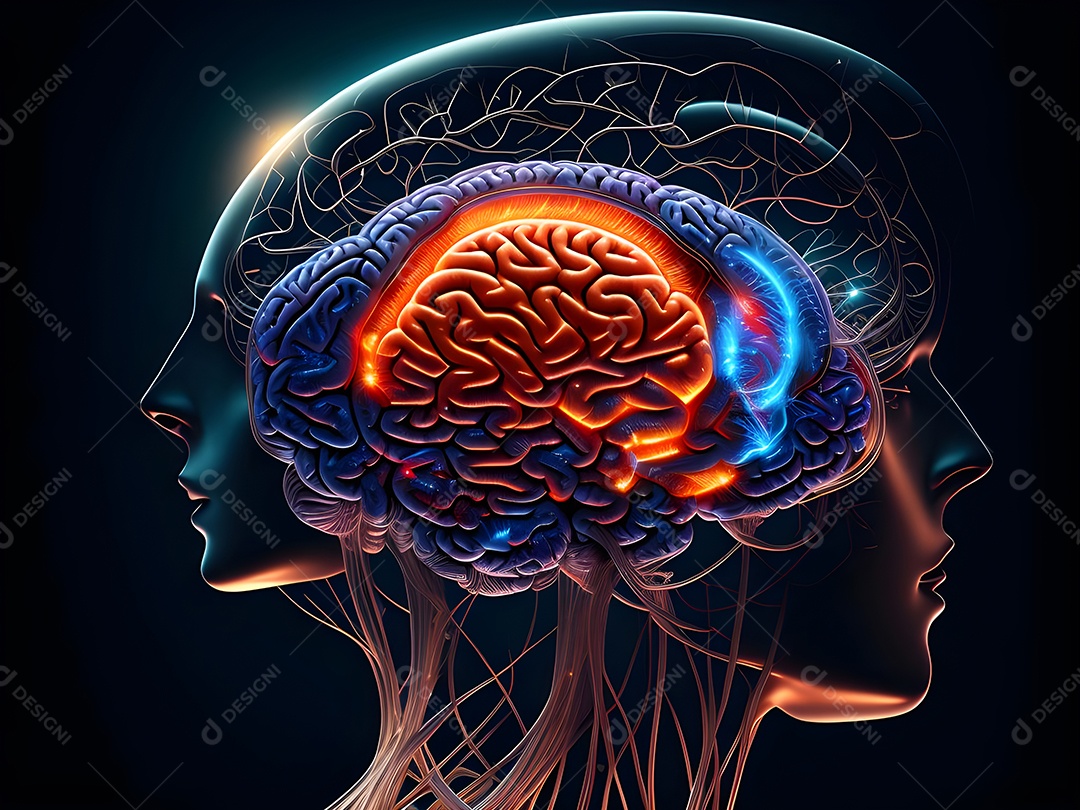 Cérebro humano na mente de ideia mental Conceito.