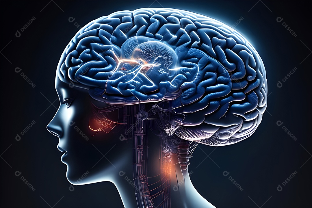 Cérebro humano na mente de ideia mental Conceito.