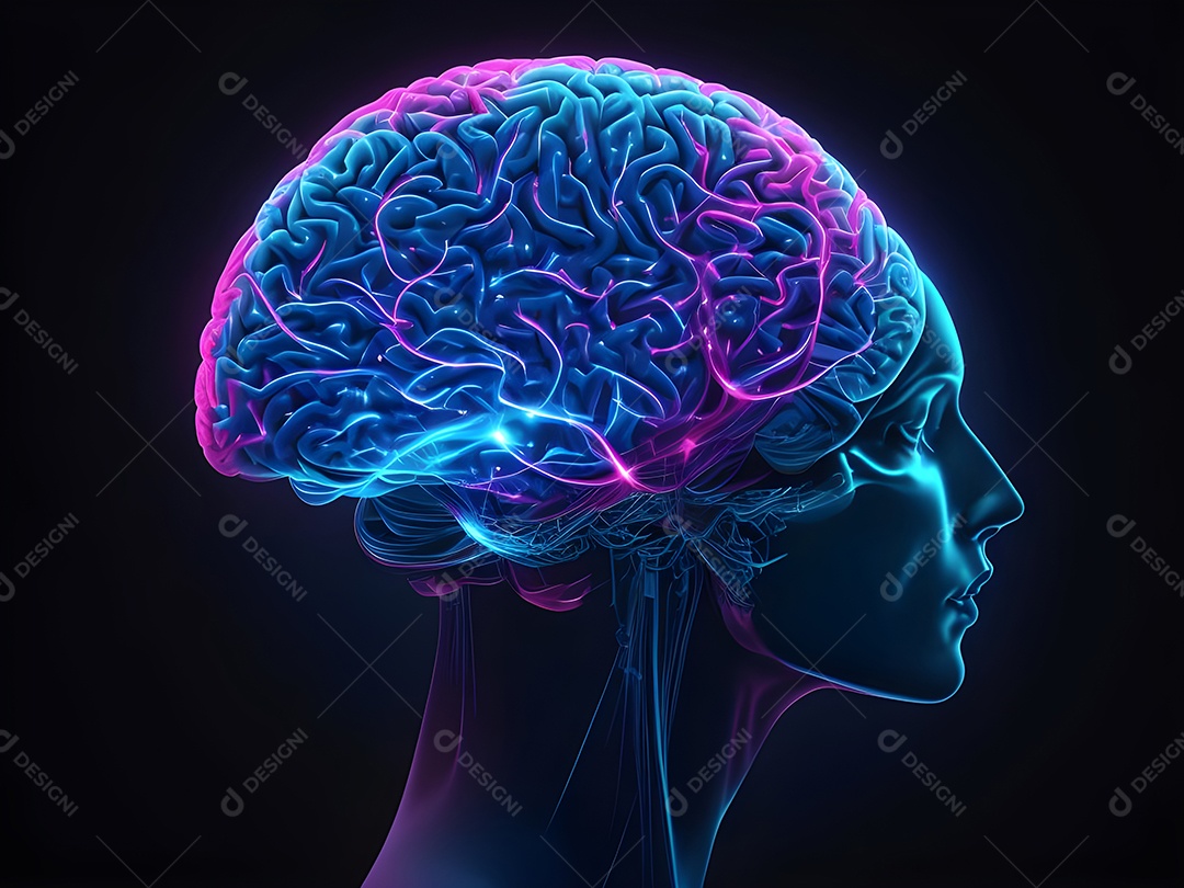 Cérebro humano na mente de ideia mental Conceito.