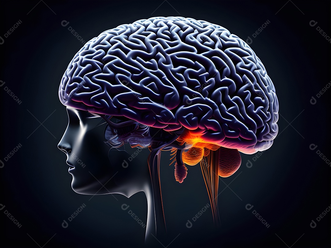 Cérebro humano na mente de ideia mental Conceito.