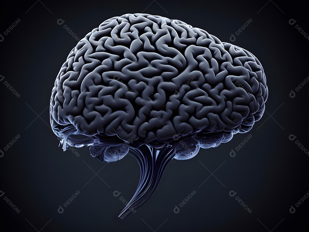 Cérebro humano na mente de ideia mental Conceito. Inteligência Artificial, neuronets. Dados grandes do cérebro digital.