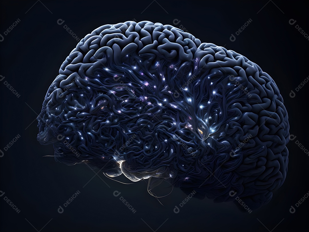 Cérebro humano na mente de ideia mental Conceito. Inteligência Artificial, neuronets. Dados grandes do cérebro digital.