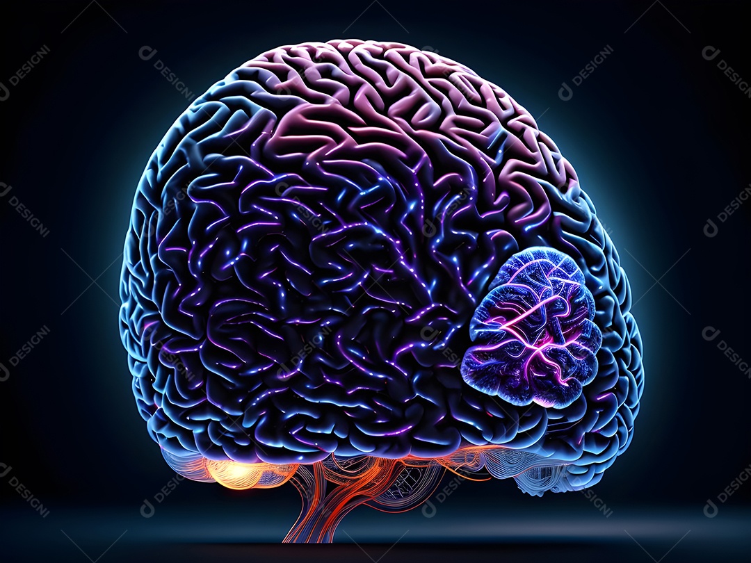 Cérebro humano na mente de ideia mental Conceito. Inteligência Artificial, neuronets. Dados grandes do cérebro digital.