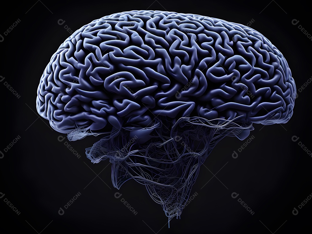 Cérebro humano na mente de ideia mental Conceito. Inteligência Artificial, neuronets. Dados grandes do cérebro digital.