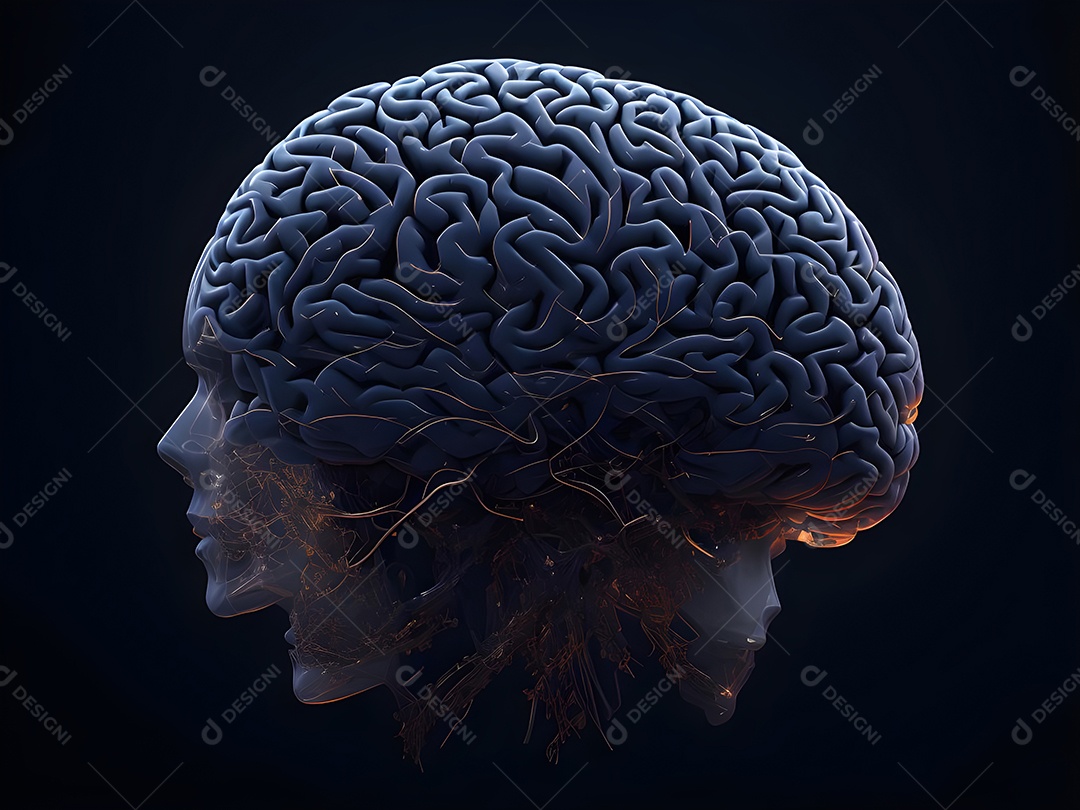 Cérebro humano na mente de ideia mental Conceito.