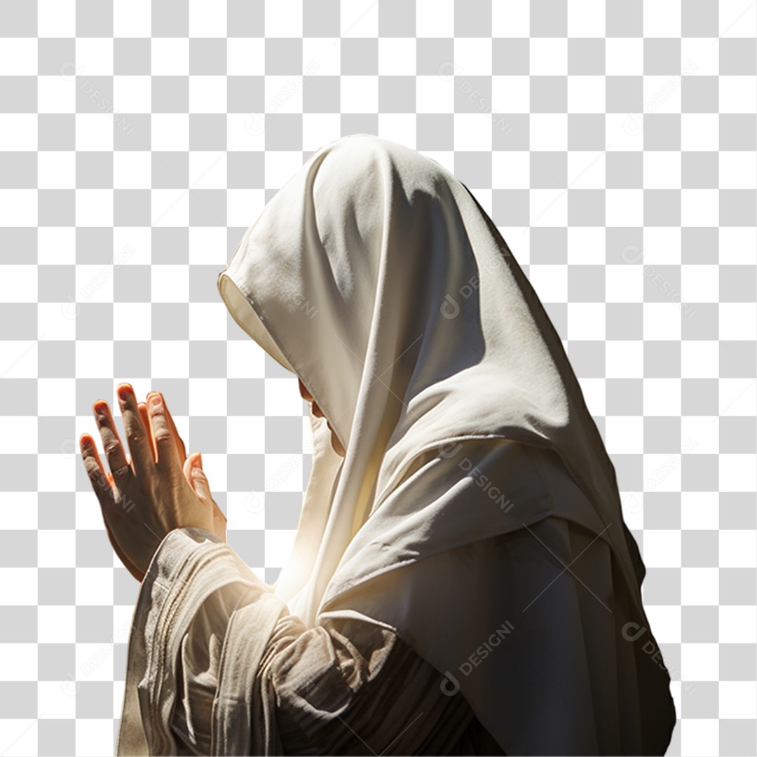 Freira Rezando PNG Transparente