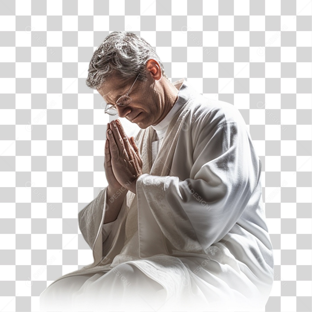 Padre Rezando PNG Transparente