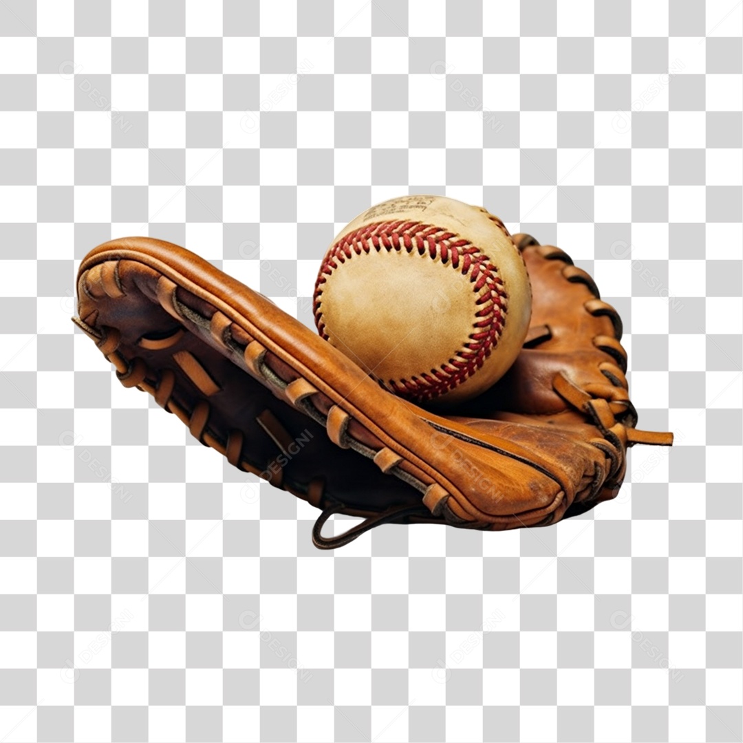 Objeto 3D Luva com Bola PNG Transparente