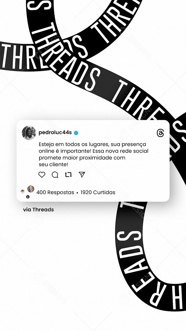 Esteja Em Todos Os Lugares Threads Social Media PSD Editável