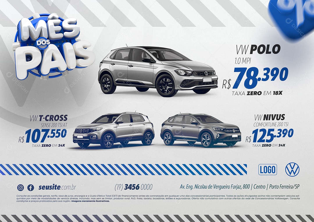 Banner Anúncio Publicitário Concessionária Volkswagen Vw Polo Social Media PSD Editável