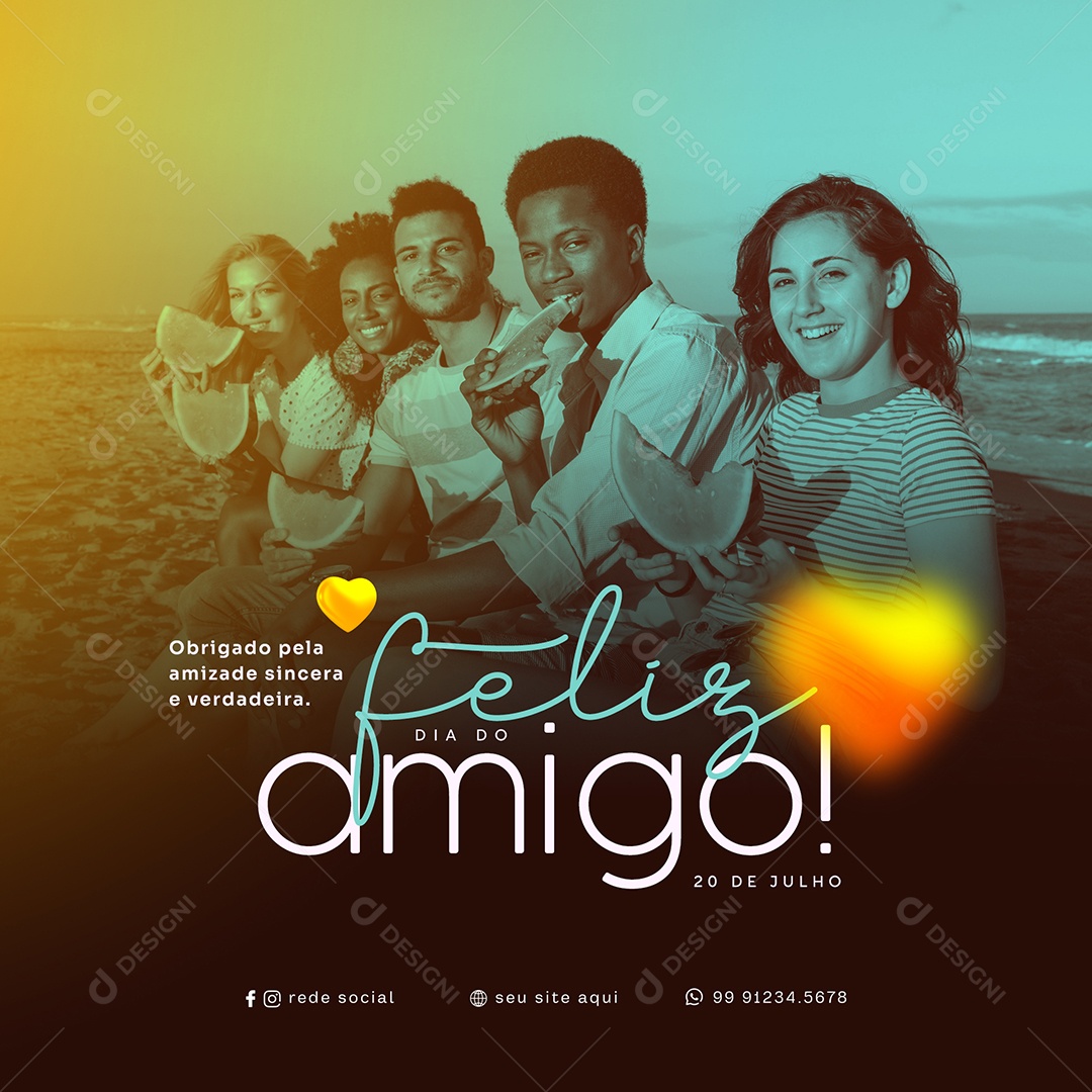Dia Do Amigo 20 De Julho Social Media PSD Editável