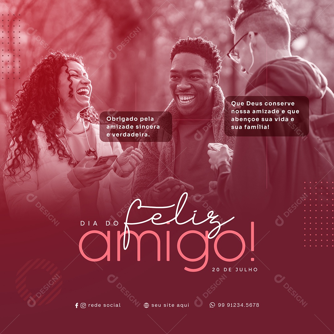 Dia Do Amigo 20 De Julho Social Media PSD Editável