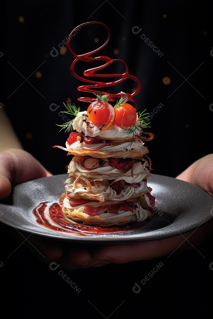 Nesta imagem encantadora para um livro gastronômico as mãos talentosas de chefs geradas por IA