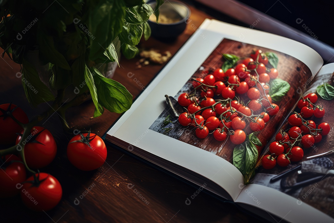 Nesta imagem encantadora para um livro gastronômico as mãos talentosas de chefs geradas por IA