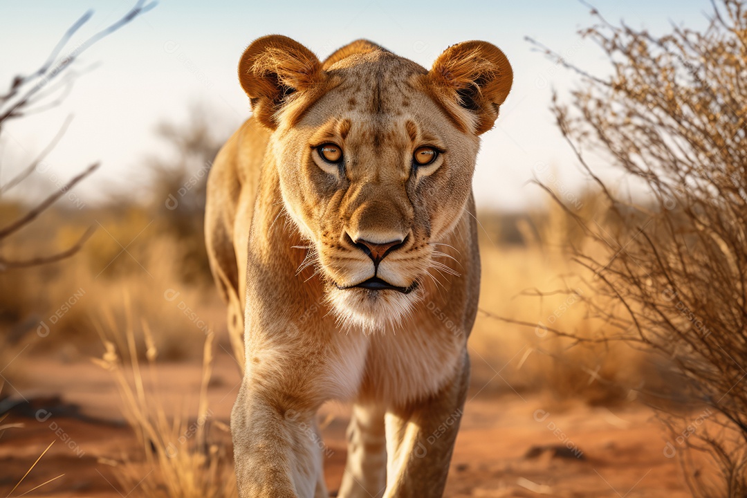 Leoas furiosas lutando câmera de corpo inteiro em fundo de savana gerado por IA