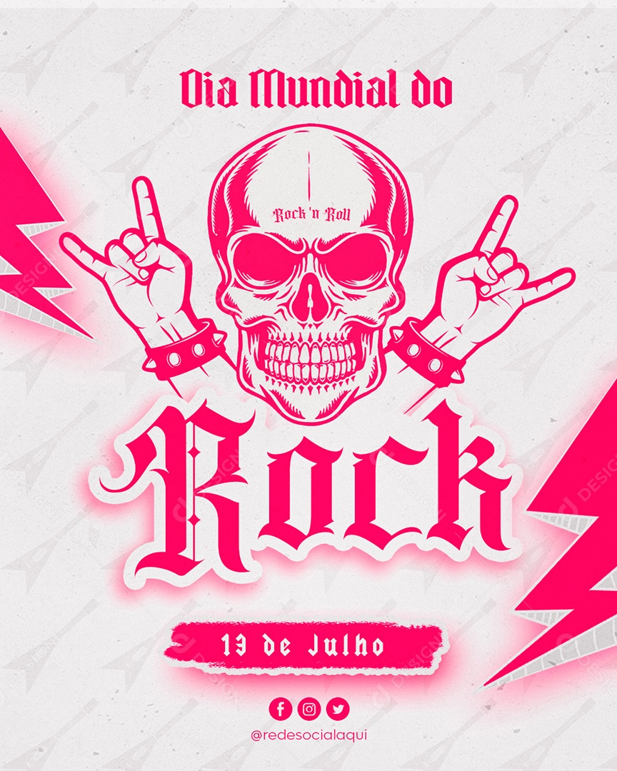 Social Media Dia Mundial Do Rock Roll PSD Editável