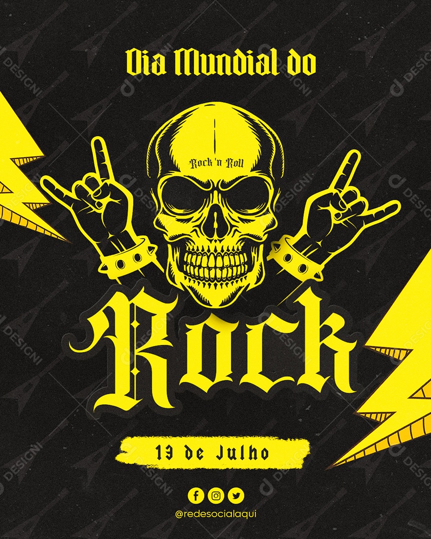Story Social Media Dia Mundial Do Rock Roll PSD Editável