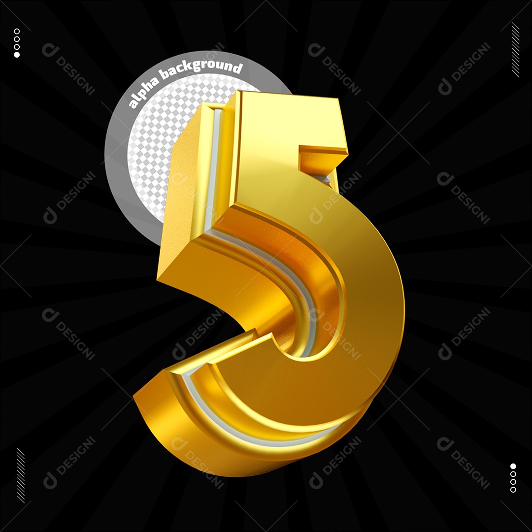 3D 5 Golden Number For PSD Composition