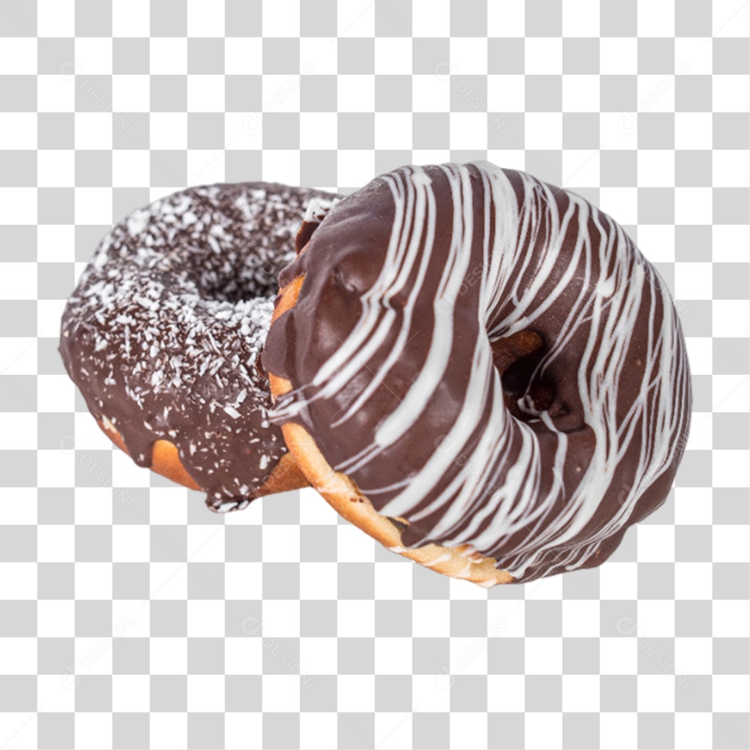 Rosca Donut com Chocolate PNG Transparente