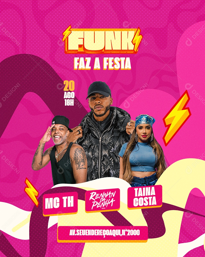 Funk Faz a Festa   Flyer Social Media PSD Editável