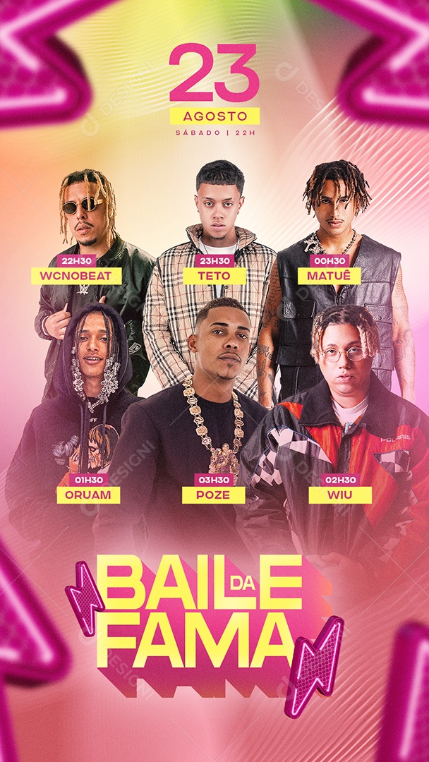 Story Baile da Fama Social Media PSD Editável