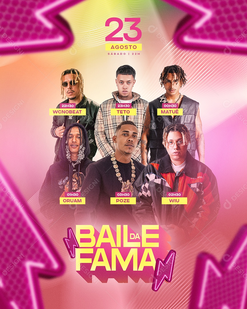 Baile da Fama Flyer Social Media PSD Editável