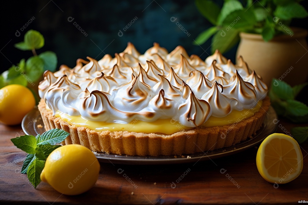 Deliciosa torta de limão com merengue