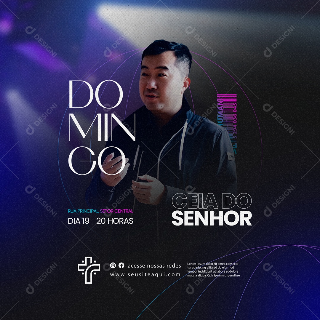 Ceia Do Senhor Domingo Gospel Social Media PSD Editável