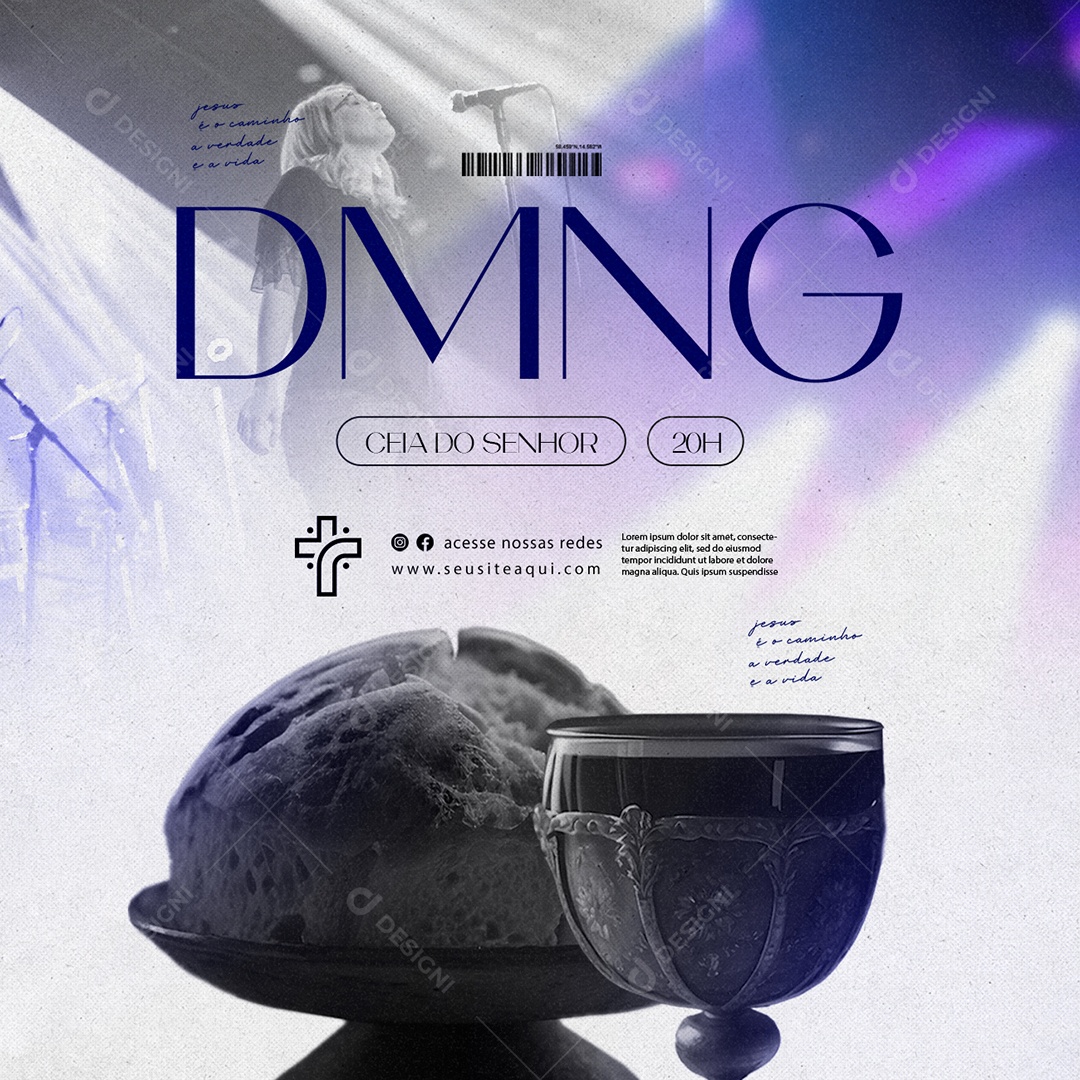 Domingo Ceia Do Senhor Gospel Social Media PSD Editável