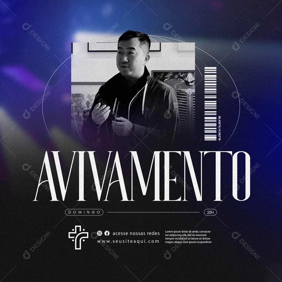 Avivamento Domingo Gospel Social Media PSD Editável