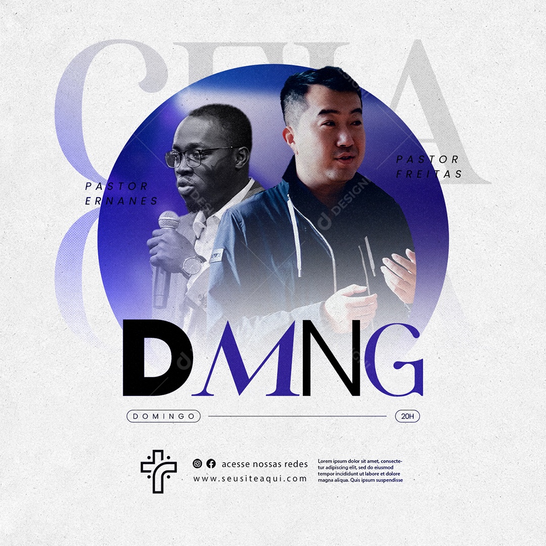 Ceia Pastor Ernanes Pastor Freitas Dmng Gospel Social Media PSD Editável