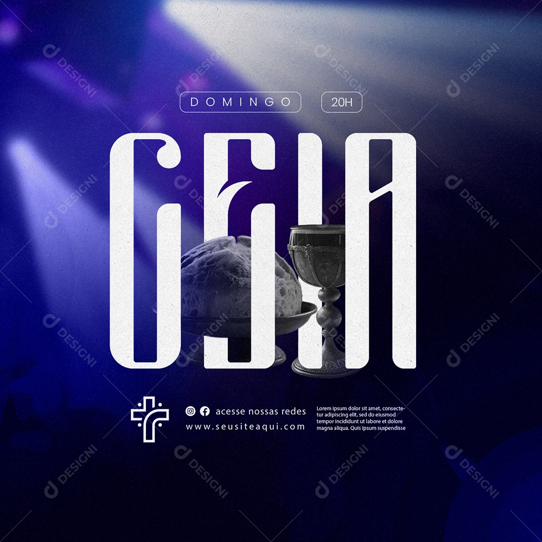 Domingo Ceia Gospel Social Media PSD Editável
