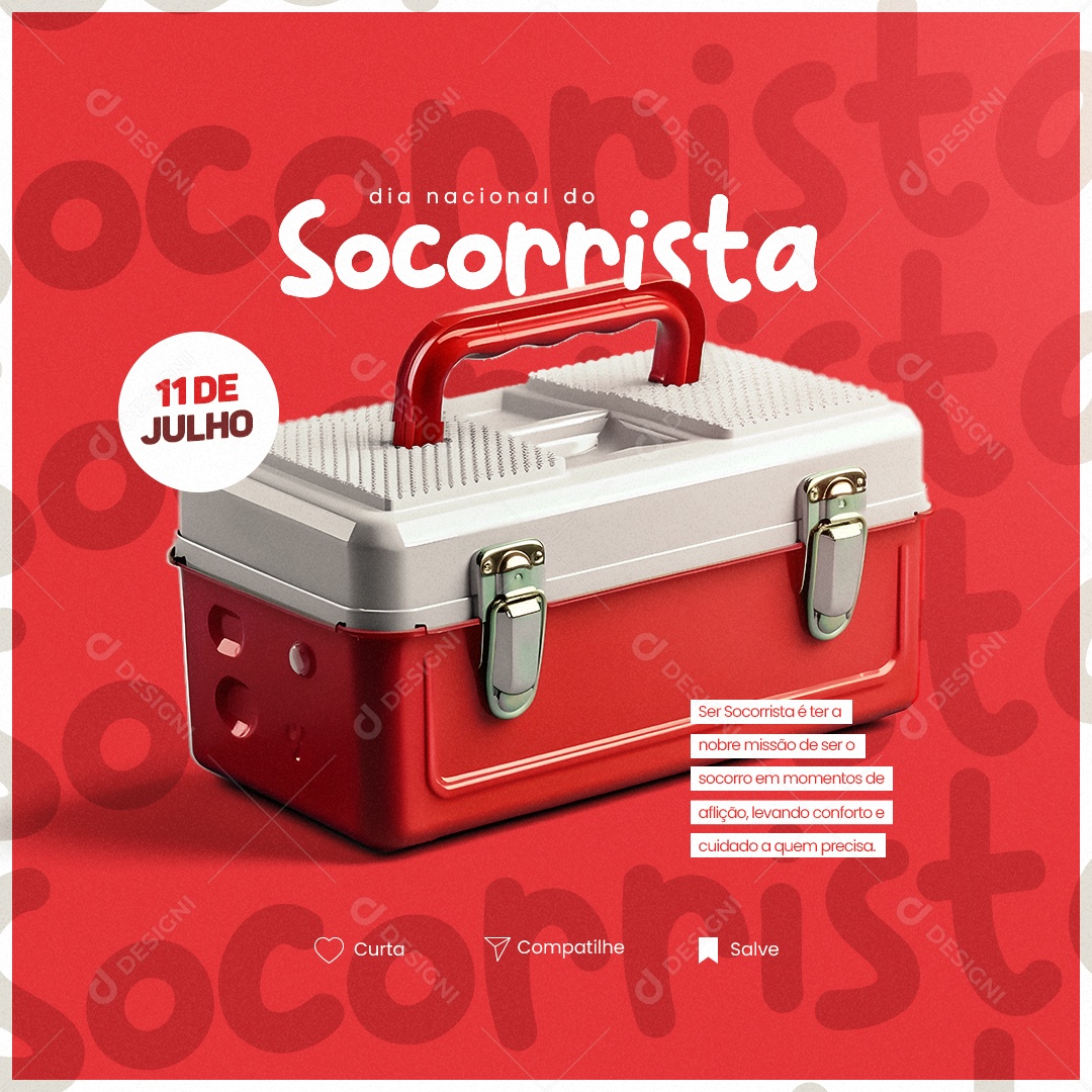 Dia Nacional Do Socorrista 11 De Julho Social Media PSD Editável