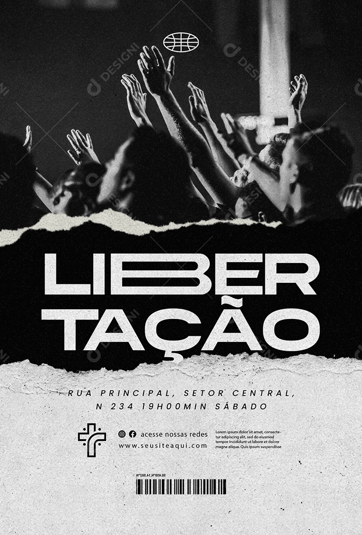Libertação Flyer Gospel Social Media PSD Editável