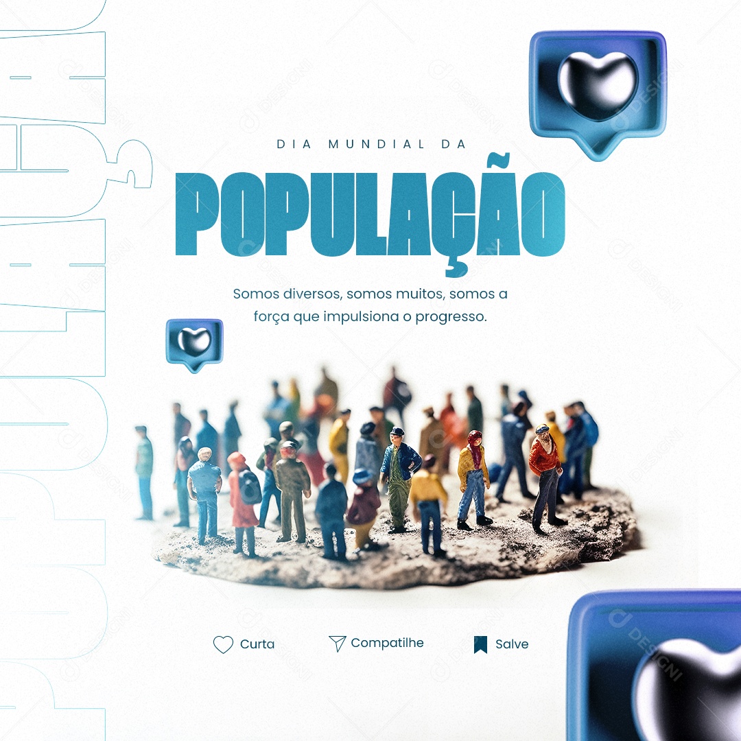 Somos Diversos Somos Muitos Dia Mundial Da População Social Media PSD Editável