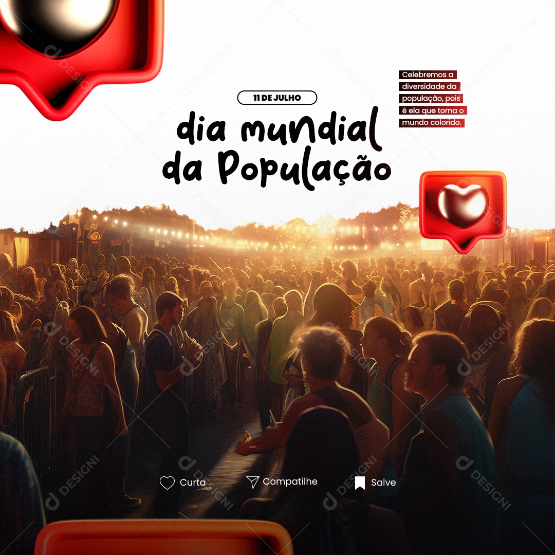 Dia Mundial Da População 11 De Julho Social Media PSD Editável