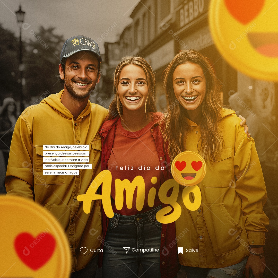 Celebro A Presença Dessas Pessoas Dia Do Amigo Social Media PSD Editável