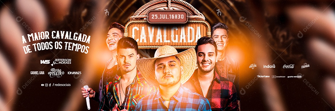 Calvagada Flyers Wesley Safadão Jefferson Moraes Gabriel Gava Biu Do Piseiro Iohannes Carrossel Social Media PSD Editável
