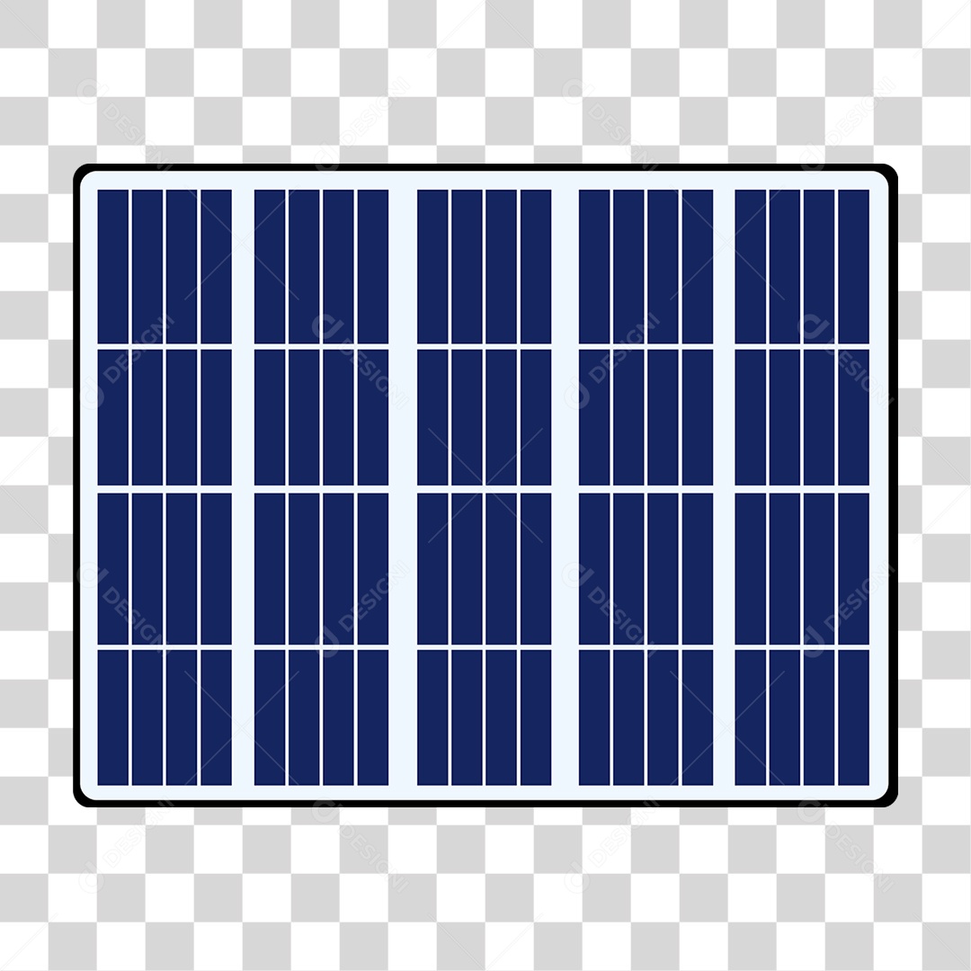 Elemento 3D Painel de Placa Solar para Composição PNG Transparente