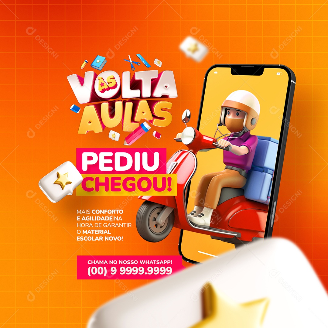 Social Media Escola Volta As Aulas PSD Editável