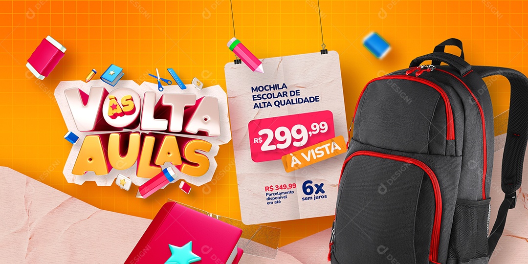 Banner Social Media Escola Volta As Aulas PSD Editável