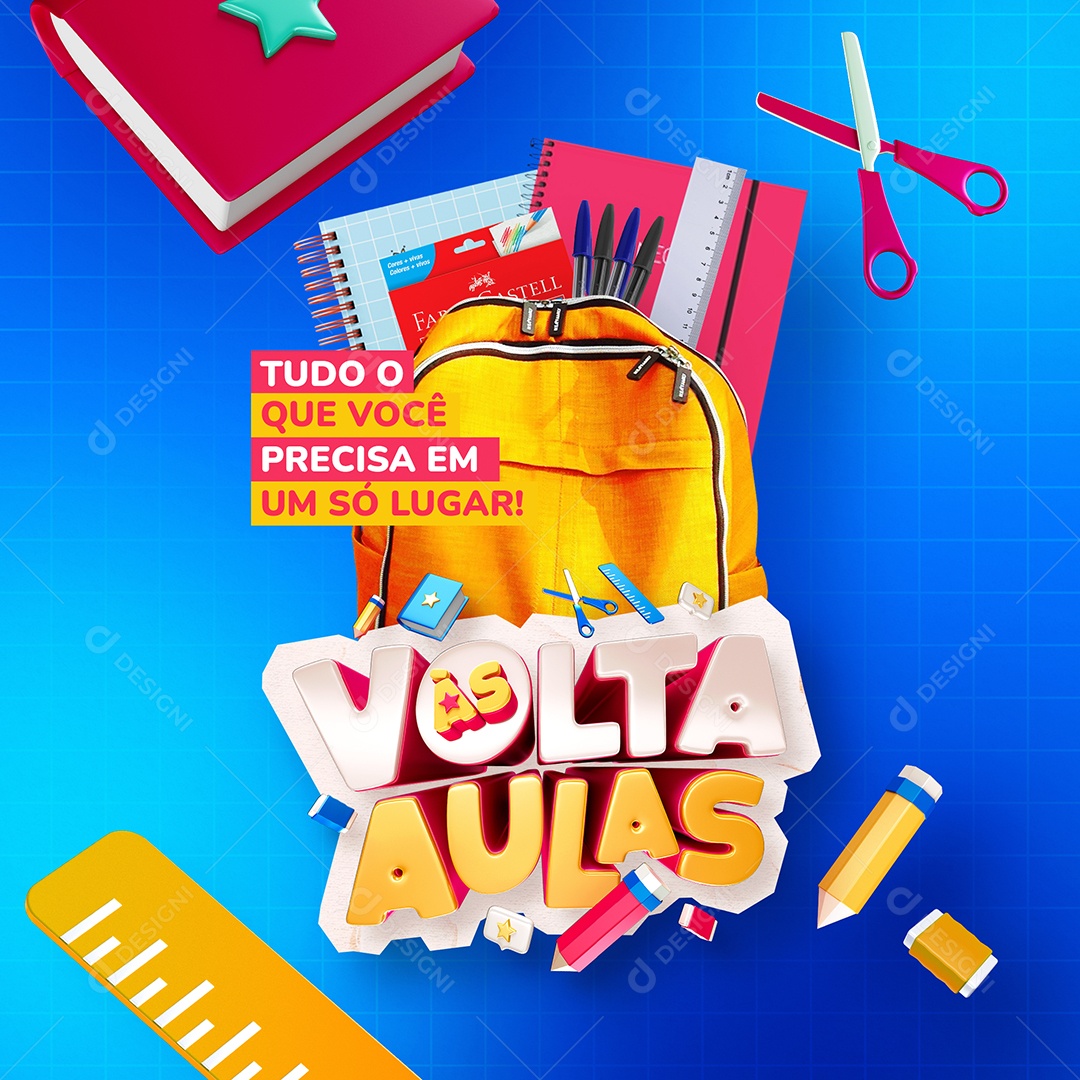 Social Media Tudo O Que Você Precisa Em Um Só Lugar Escola Volta As Aulas PSD Editável