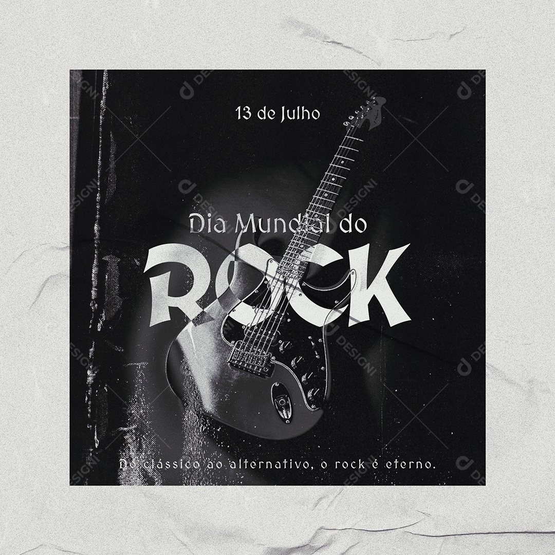 Social Media Dia do Rock 13 de Julho PSD Editável
