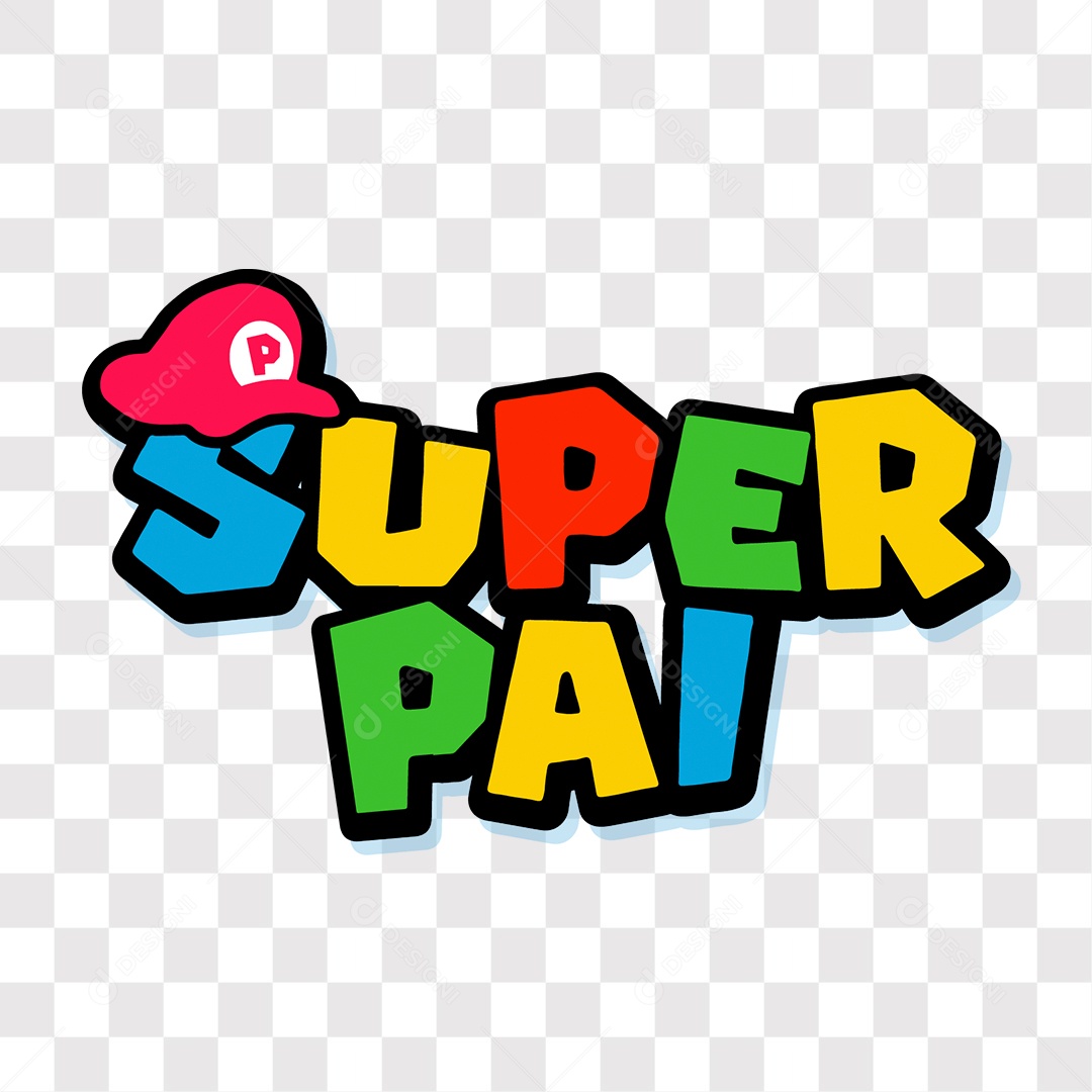 Lettering Dia Dos Pais Super Pai EPS + PNG