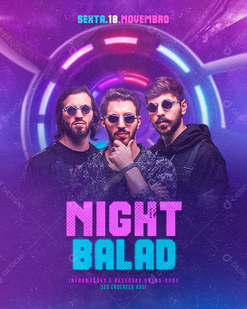 Story Night Balad Social Media PSD Editável