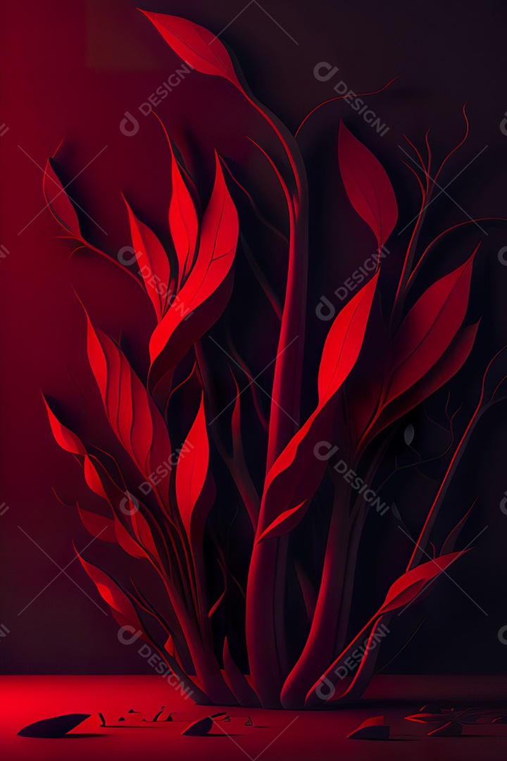 Fundo vermelho primavera ou outono