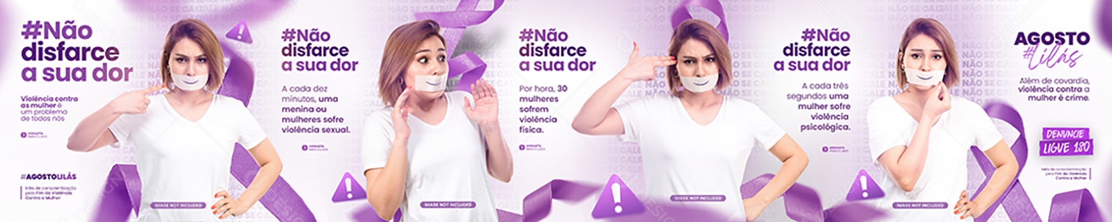 Agosto Lilás Violência Contra a Mulher é Crime Social Media PSD Carrossel