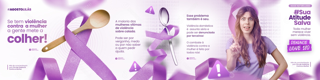 Agosto Lilás Violência Contra a Mulher é Crime Social Media PSD Carrossel
